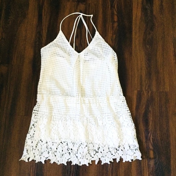 ASTR The Label White Lace Spaghetti String Back Mini Dress Small - Picture 6 of 8